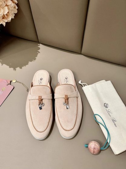 Replica Loro Piana Babouche Charms Walk Moccasin Slipper Women's Suede Loafer #3151