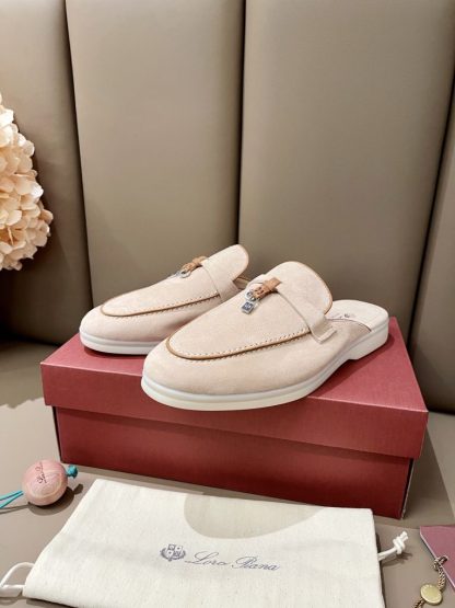  Loro Piana Babouche Charms Walk Moccasin Slipper Women's Suede Loafer #3151 - Image 7