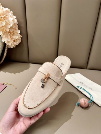  Loro Piana Babouche Charms Walk Moccasin Slipper Women's Suede Loafer #3151 - Image 2