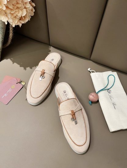  Loro Piana Babouche Charms Walk Moccasin Slipper Women's Suede Loafer #3151 - Image 5