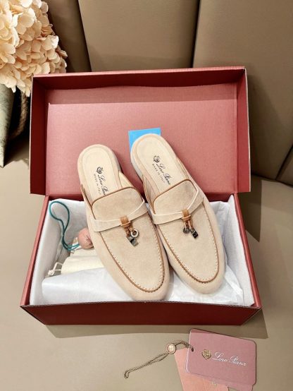  Loro Piana Babouche Charms Walk Moccasin Slipper Women's Suede Loafer #3151 - Image 3