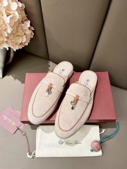  Loro Piana Babouche Charms Walk Moccasin Slipper Women's Suede Loafer #3151 - Image 8