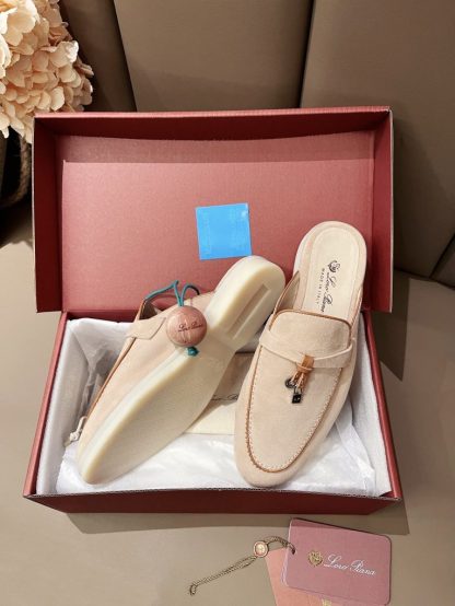  Loro Piana Babouche Charms Walk Moccasin Slipper Women's Suede Loafer #3151 - Image 9