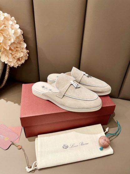  Loro Piana Babouche Charms Walk Moccasin Slipper Women's Suede Loafer #3150 - Image 7