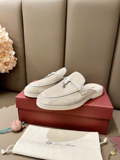  Loro Piana Babouche Charms Walk Moccasin Slipper Women's Suede Loafer #3150 - Image 8