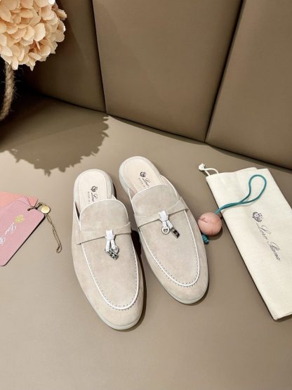  Loro Piana Babouche Charms Walk Moccasin Slipper Women's Suede Loafer #3150 - Image 3