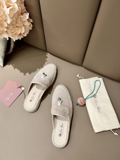  Loro Piana Babouche Charms Walk Moccasin Slipper Women's Suede Loafer #3150 - Image 2