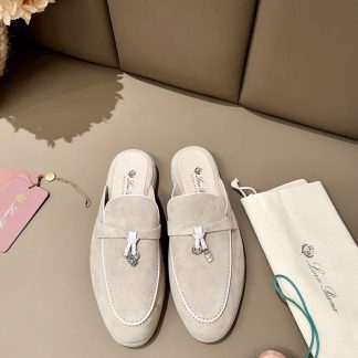 Replica Loro Piana Babouche Charms Walk Moccasin Slipper Women's Suede Loafer #3150
