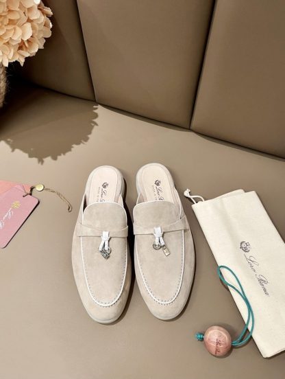 Replica Loro Piana Babouche Charms Walk Moccasin Slipper Women's Suede Loafer #3150