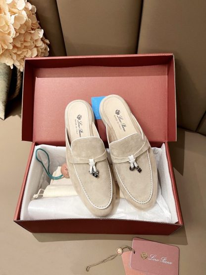  Loro Piana Babouche Charms Walk Moccasin Slipper Women's Suede Loafer #3150 - Image 9