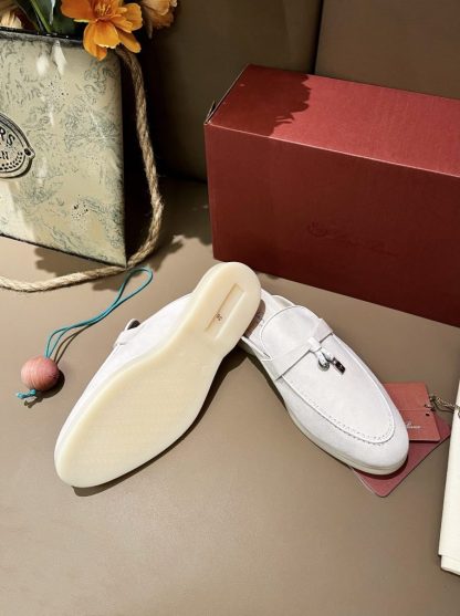  Loro Piana Babouche Charms Walk Moccasin Slipper Women's Suede Loafer #3149 - Image 8