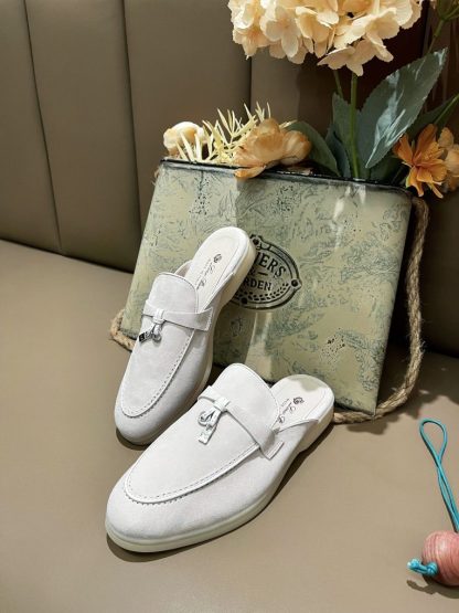  Loro Piana Babouche Charms Walk Moccasin Slipper Women's Suede Loafer #3149 - Image 5