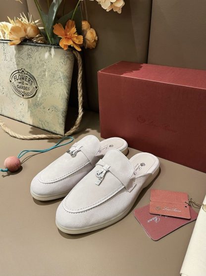  Loro Piana Babouche Charms Walk Moccasin Slipper Women's Suede Loafer #3149 - Image 9
