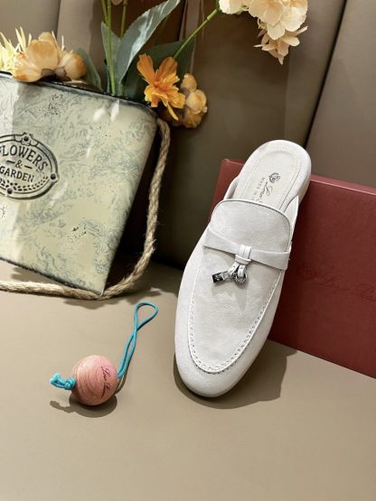  Loro Piana Babouche Charms Walk Moccasin Slipper Women's Suede Loafer #3149 - Image 4