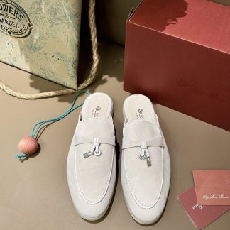 Replica Loro Piana Babouche Charms Walk Moccasin Slipper Women's Suede Loafer #3149