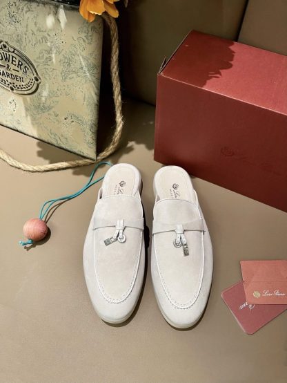 Replica Loro Piana Babouche Charms Walk Moccasin Slipper Women's Suede Loafer #3149