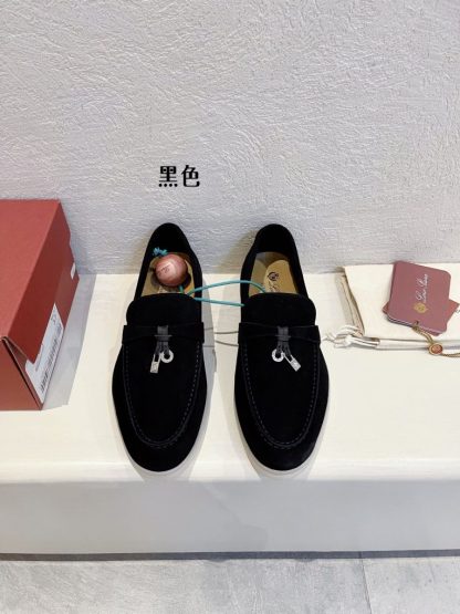 Replica Loro Piana Summer Charms Walk Moccasin Women's Suede Loafer #3148