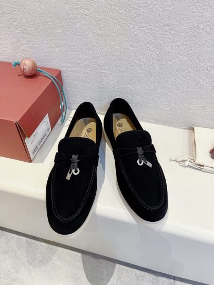  Loro Piana Summer Charms Walk Moccasin Women's Suede Loafer #3148 - Image 2