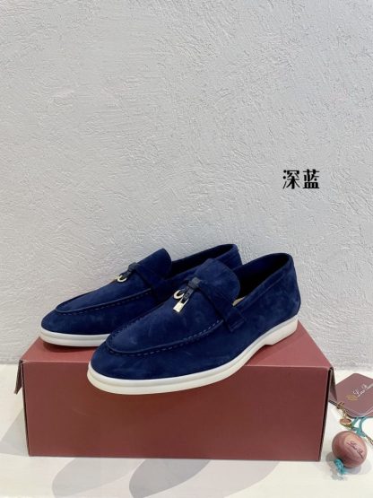  Loro Piana Summer Charms Walk Moccasin Women's Suede Loafer #3147 - Image 3