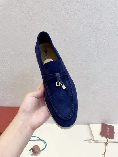  Loro Piana Summer Charms Walk Moccasin Women's Suede Loafer #3147 - Image 4