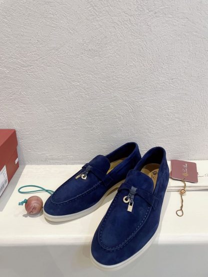  Loro Piana Summer Charms Walk Moccasin Women's Suede Loafer #3147 - Image 2