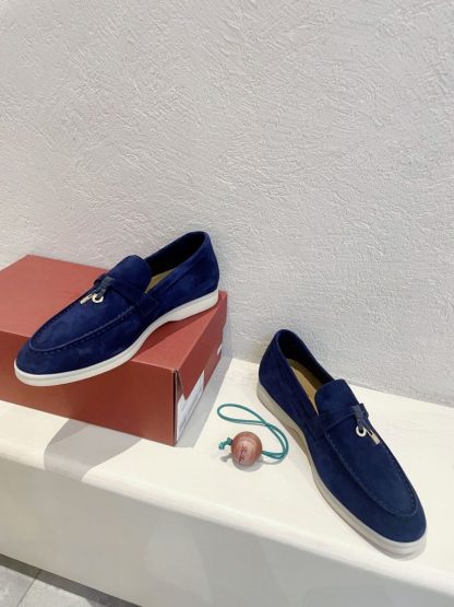  Loro Piana Summer Charms Walk Moccasin Women's Suede Loafer #3147 - Image 9
