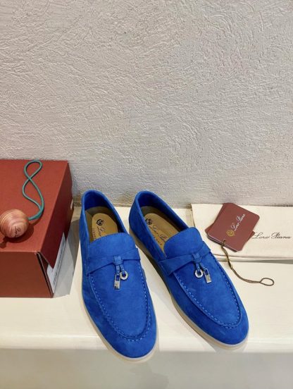  Loro Piana Summer Charms Walk Moccasin Women's Suede Loafer #3146 - Image 4