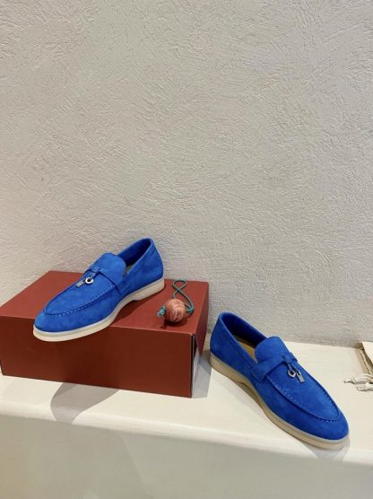  Loro Piana Summer Charms Walk Moccasin Women's Suede Loafer #3146 - Image 8