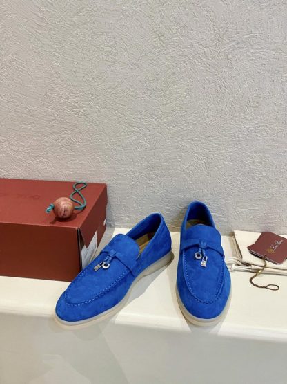  Loro Piana Summer Charms Walk Moccasin Women's Suede Loafer #3146 - Image 9