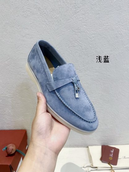  Loro Piana Summer Charms Walk Moccasin Women's Suede Loafer #3145 - Image 6