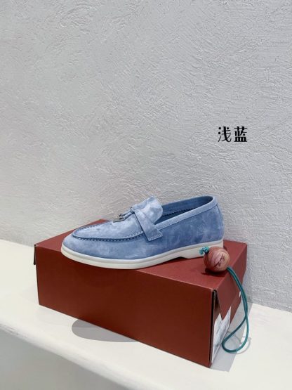  Loro Piana Summer Charms Walk Moccasin Women's Suede Loafer #3145 - Image 3