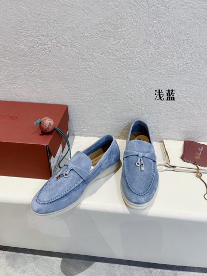  Loro Piana Summer Charms Walk Moccasin Women's Suede Loafer #3145 - Image 9