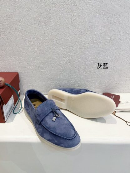  Loro Piana Summer Charms Walk Moccasin Women's Suede Loafer #3144 - Image 4