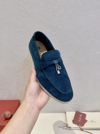  Loro Piana Summer Charms Walk Moccasin Women's Suede Loafer #3143 - Image 9