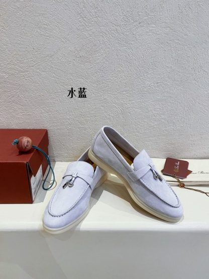 Loro Piana Summer Charms Walk Moccasin Women's Suede Loafer #3142 - Image 3