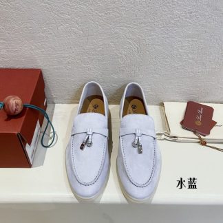 Replica Loro Piana Summer Charms Walk Moccasin Women's Suede Loafer #3142