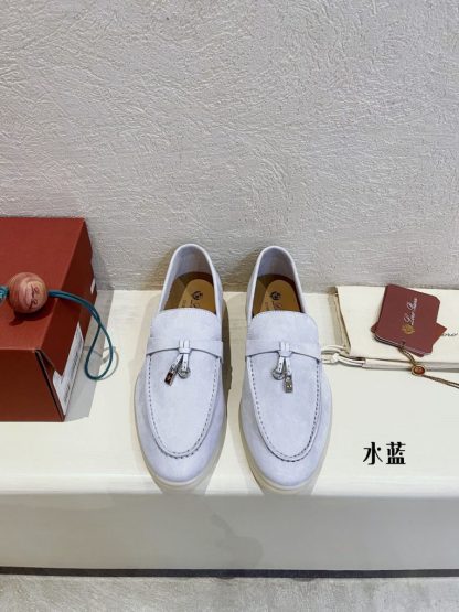 Replica Loro Piana Summer Charms Walk Moccasin Women's Suede Loafer #3142
