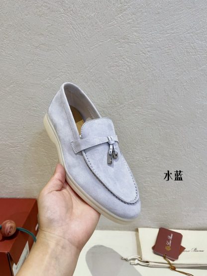  Loro Piana Summer Charms Walk Moccasin Women's Suede Loafer #3142 - Image 7