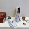  Loro Piana Summer Charms Walk Moccasin Women's Suede Loafer #3142 - Image 4