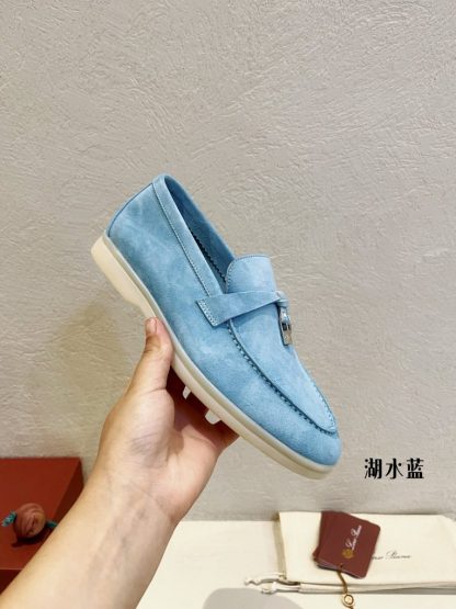  Loro Piana Summer Charms Walk Moccasin Women's Suede Loafer #3141 - Image 5