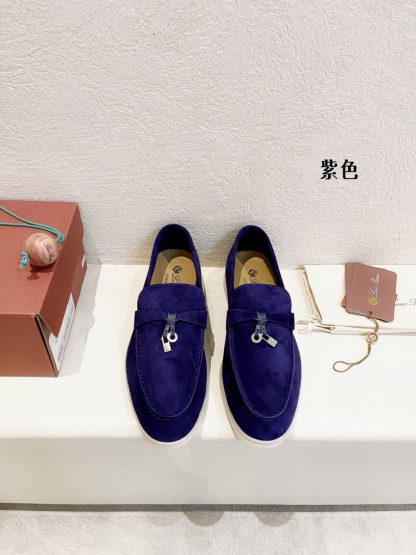 Replica Loro Piana Summer Charms Walk Moccasin Women's Suede Loafer #3140