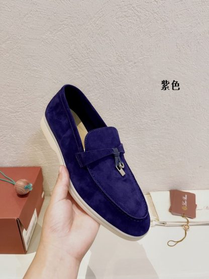  Loro Piana Summer Charms Walk Moccasin Women's Suede Loafer #3140 - Image 9