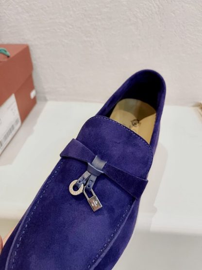  Loro Piana Summer Charms Walk Moccasin Women's Suede Loafer #3140 - Image 4