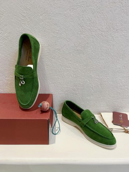  Loro Piana Summer Charms Walk Moccasin Women's Suede Loafer #3138 - Image 2