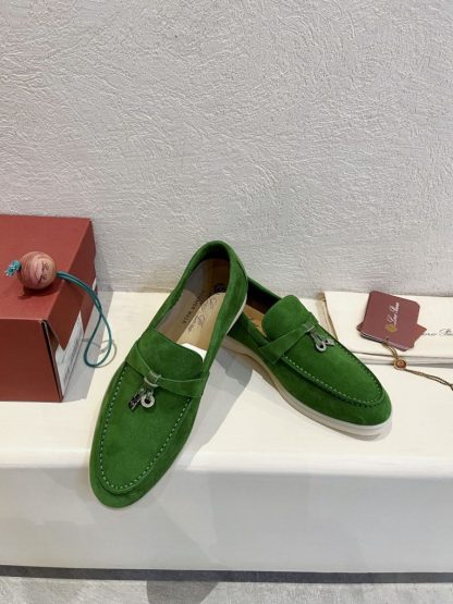  Loro Piana Summer Charms Walk Moccasin Women's Suede Loafer #3138 - Image 6