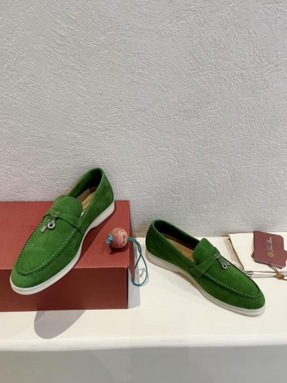  Loro Piana Summer Charms Walk Moccasin Women's Suede Loafer #3138 - Image 9