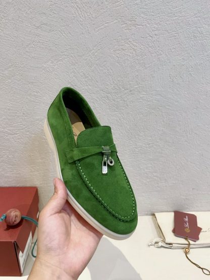  Loro Piana Summer Charms Walk Moccasin Women's Suede Loafer #3138 - Image 7