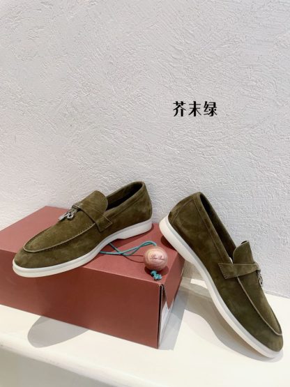  Loro Piana Summer Charms Walk Moccasin Women's Suede Loafer #3137 - Image 3