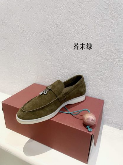  Loro Piana Summer Charms Walk Moccasin Women's Suede Loafer #3137 - Image 4