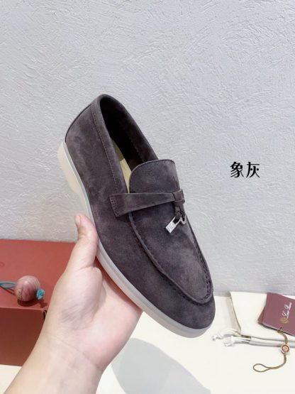  Loro Piana Summer Charms Walk Moccasin Women's Suede Loafer #3135 - Image 9